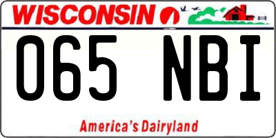 WI license plate 065NBI