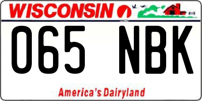WI license plate 065NBK