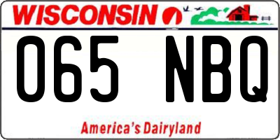 WI license plate 065NBQ