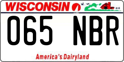 WI license plate 065NBR