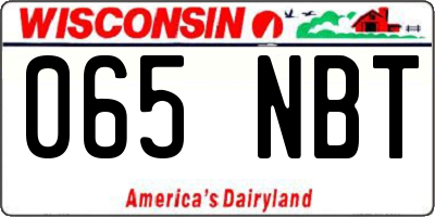 WI license plate 065NBT