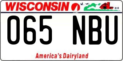 WI license plate 065NBU