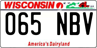 WI license plate 065NBV