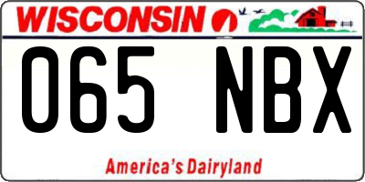 WI license plate 065NBX