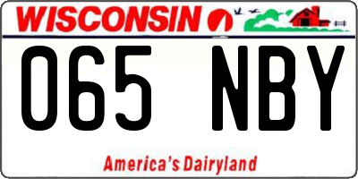 WI license plate 065NBY
