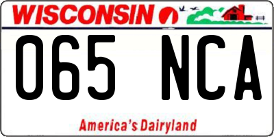 WI license plate 065NCA