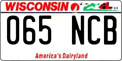 WI license plate 065NCB