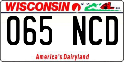 WI license plate 065NCD
