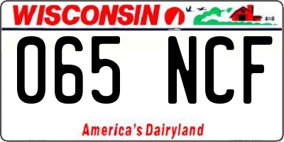 WI license plate 065NCF