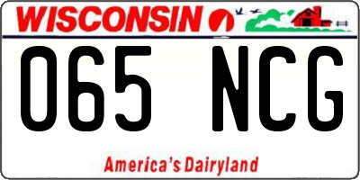 WI license plate 065NCG