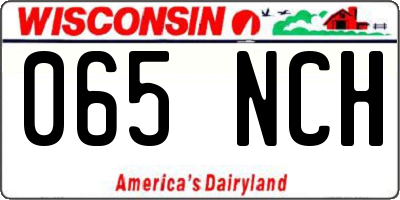 WI license plate 065NCH