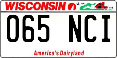 WI license plate 065NCI