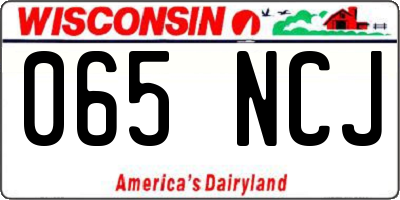 WI license plate 065NCJ