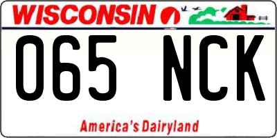 WI license plate 065NCK