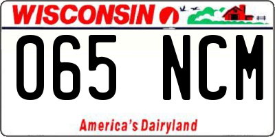 WI license plate 065NCM
