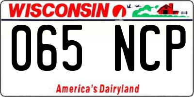 WI license plate 065NCP