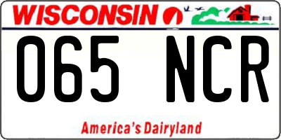 WI license plate 065NCR