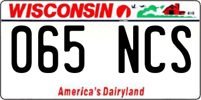 WI license plate 065NCS