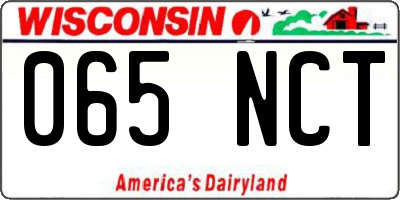 WI license plate 065NCT