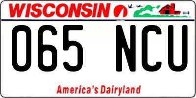 WI license plate 065NCU