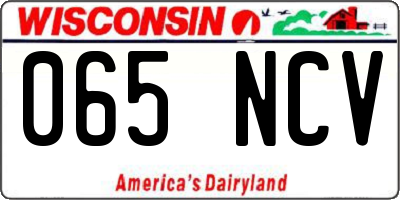 WI license plate 065NCV