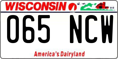 WI license plate 065NCW