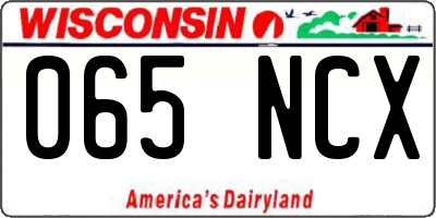WI license plate 065NCX