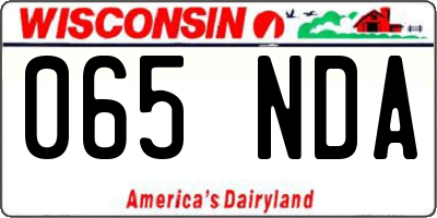 WI license plate 065NDA