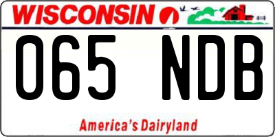 WI license plate 065NDB