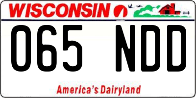 WI license plate 065NDD