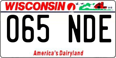 WI license plate 065NDE