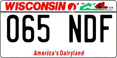 WI license plate 065NDF