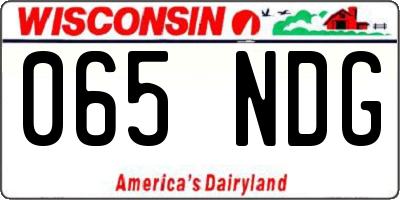 WI license plate 065NDG