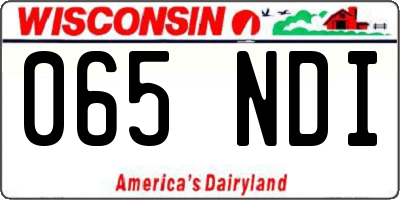 WI license plate 065NDI
