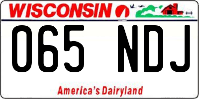 WI license plate 065NDJ