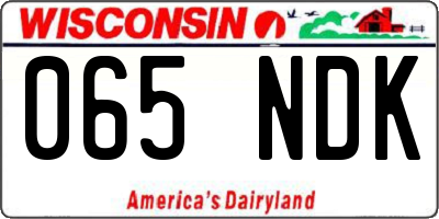 WI license plate 065NDK