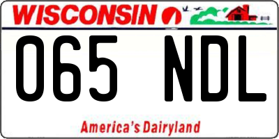 WI license plate 065NDL
