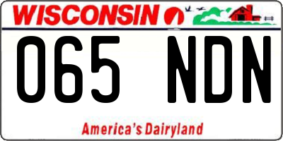 WI license plate 065NDN