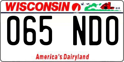 WI license plate 065NDO