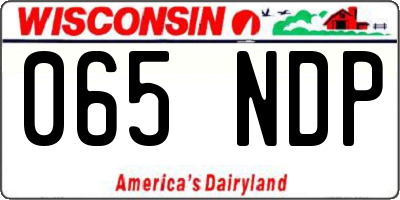 WI license plate 065NDP