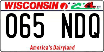 WI license plate 065NDQ