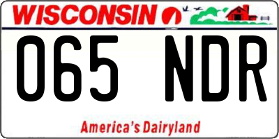 WI license plate 065NDR