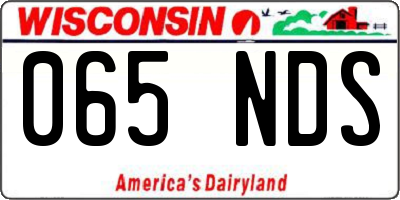 WI license plate 065NDS
