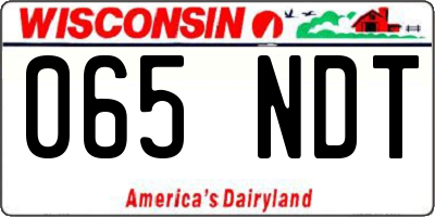 WI license plate 065NDT