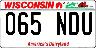 WI license plate 065NDU