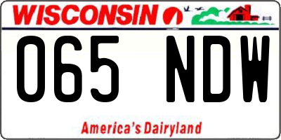 WI license plate 065NDW