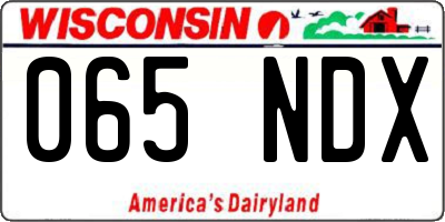 WI license plate 065NDX