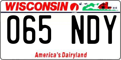 WI license plate 065NDY