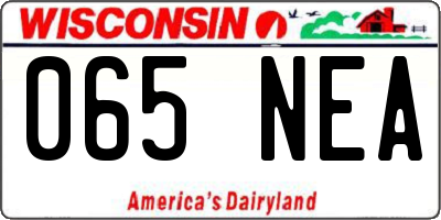 WI license plate 065NEA