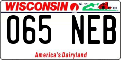 WI license plate 065NEB